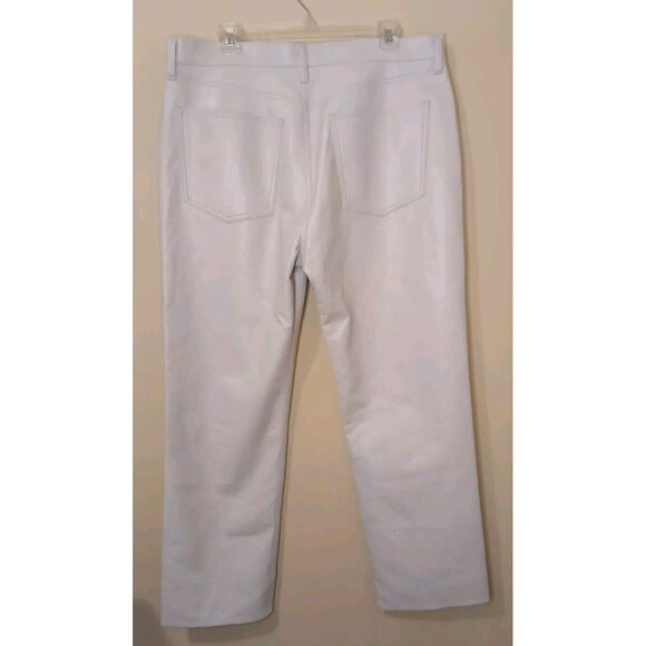 AGOLDE Sz 34 90's Pinch Waist SOFT Recycled Leather Lt Grey Straight Leg  - $348 - Picture 5 of 16